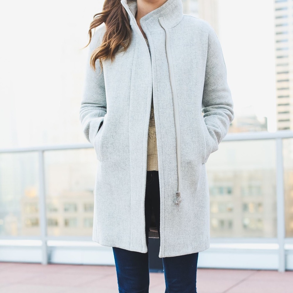 NWOT J.Crew Cocoon Coat, Italian Wool (Gray)